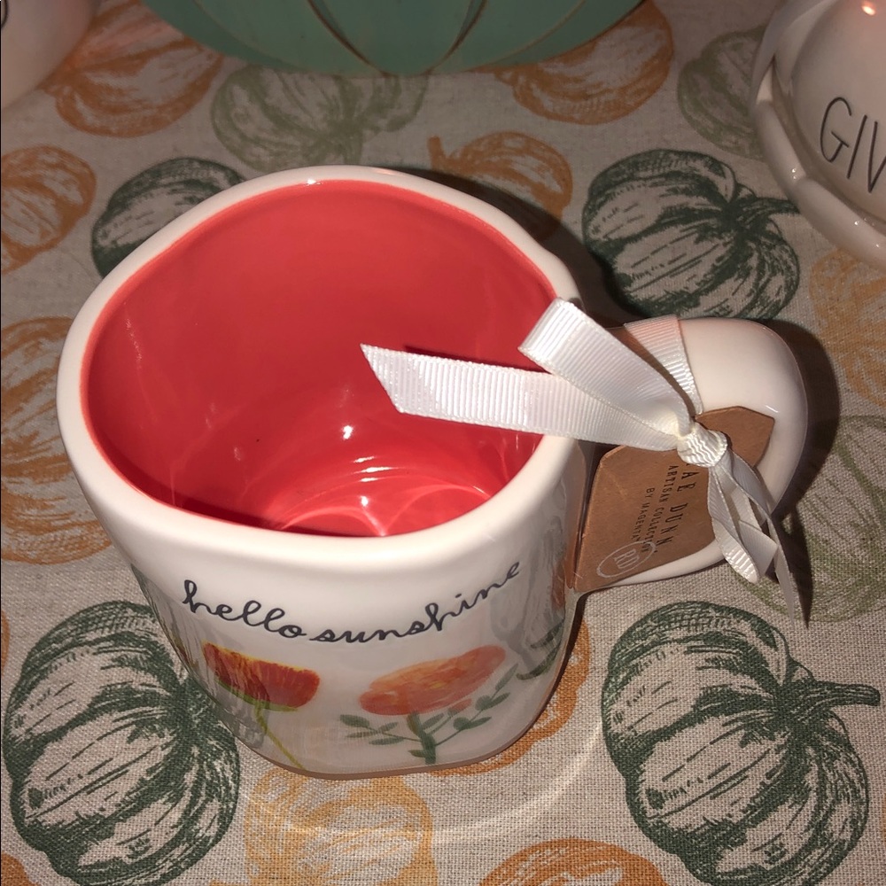 Rae Dunn HELLO SUNSHINE Mug Flowers & Unfinished Bottom - Picture 2 of 7